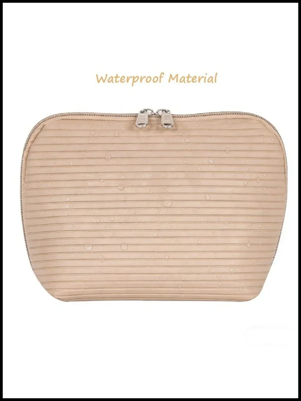 Waterproof Stand Up Cosmetic Bag with Brush Holders